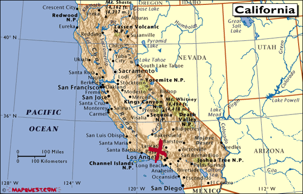 Kort Over California